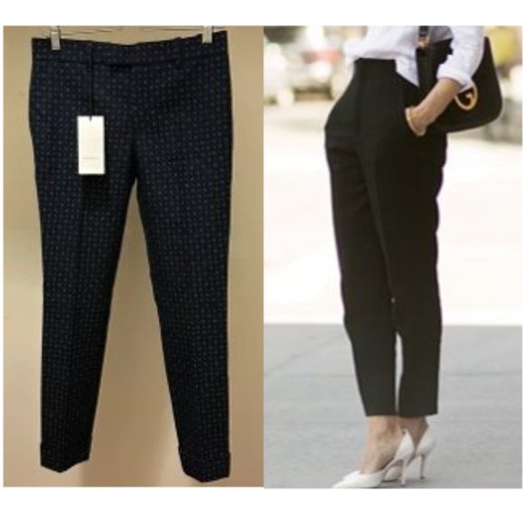 NWT Gucci wool blend jacquard tailored ankle cropped tapered cigarette trouser - Picture 1 of 16